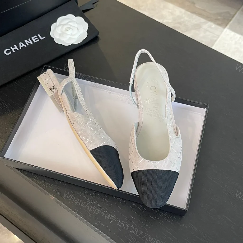 View 9 of Quilted Slingback Flats with Cap Toe, Luxe Casual Style