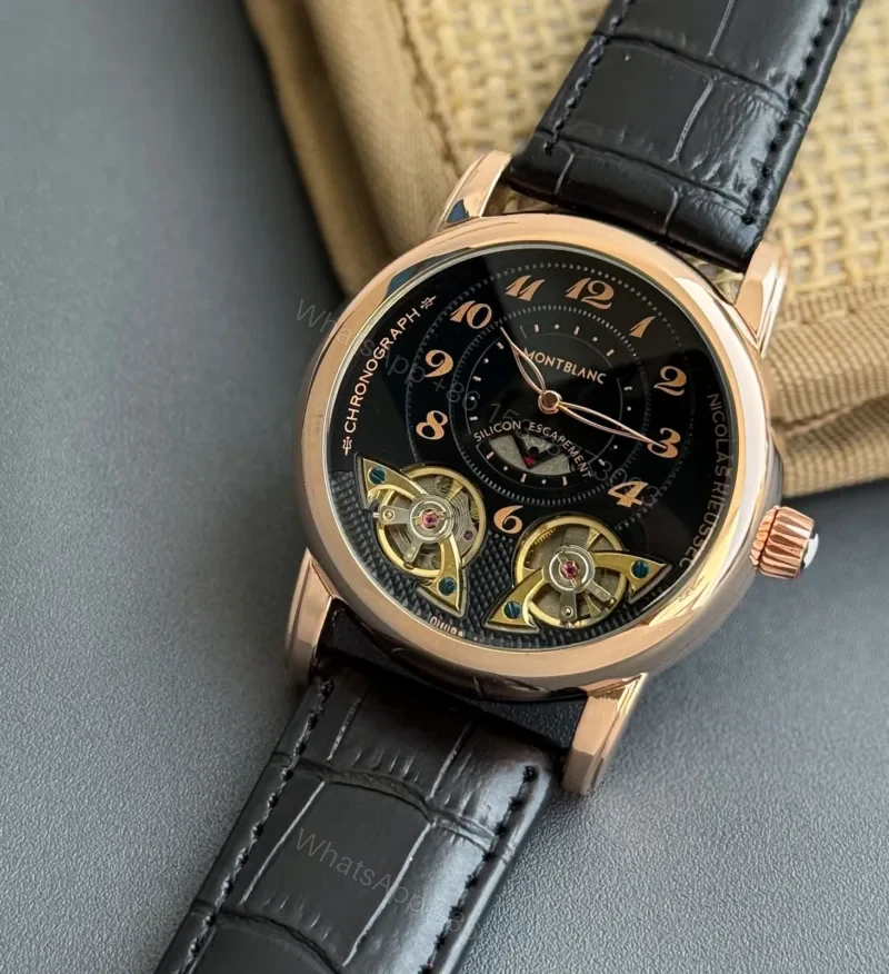 View 2 of Montblanc Vintage 44MM Rose Gold Steel Dial 7AAA Quartz