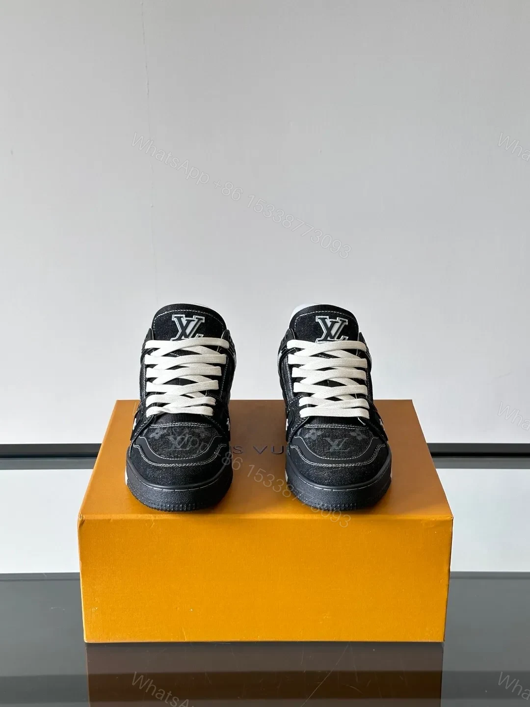 View 2 of LV Men Black Suede Sneakers