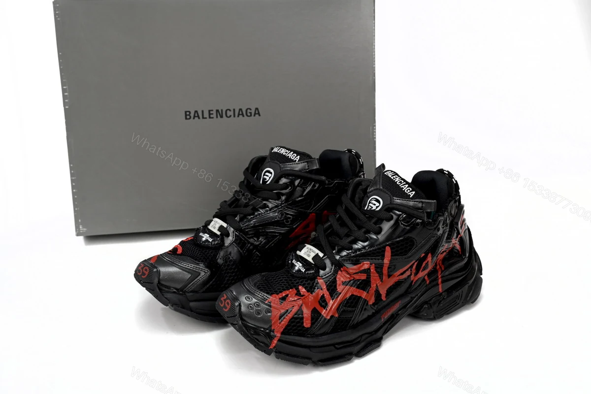 Balenciaga Runner Black And Red Characters 677402 W3RB1 0102 — view 2