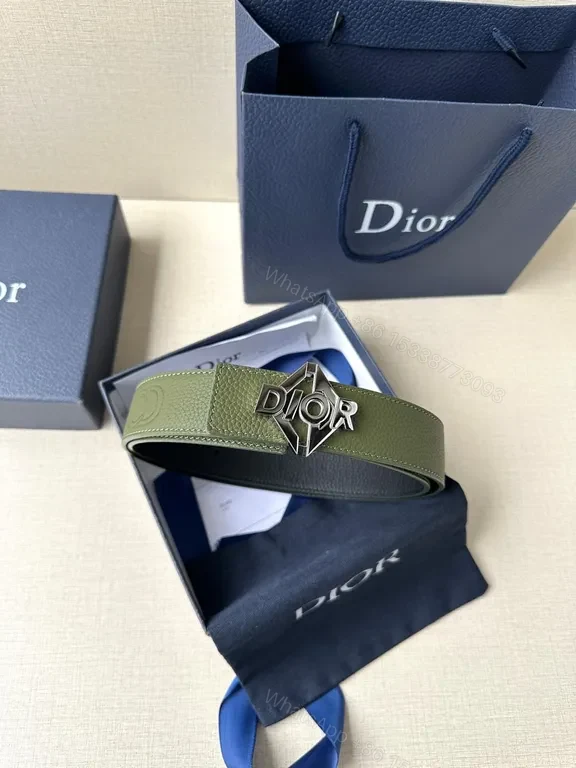 View 5 of Olive/Black Full-Grain Leather Belt: Minimalist Hardware Shine
