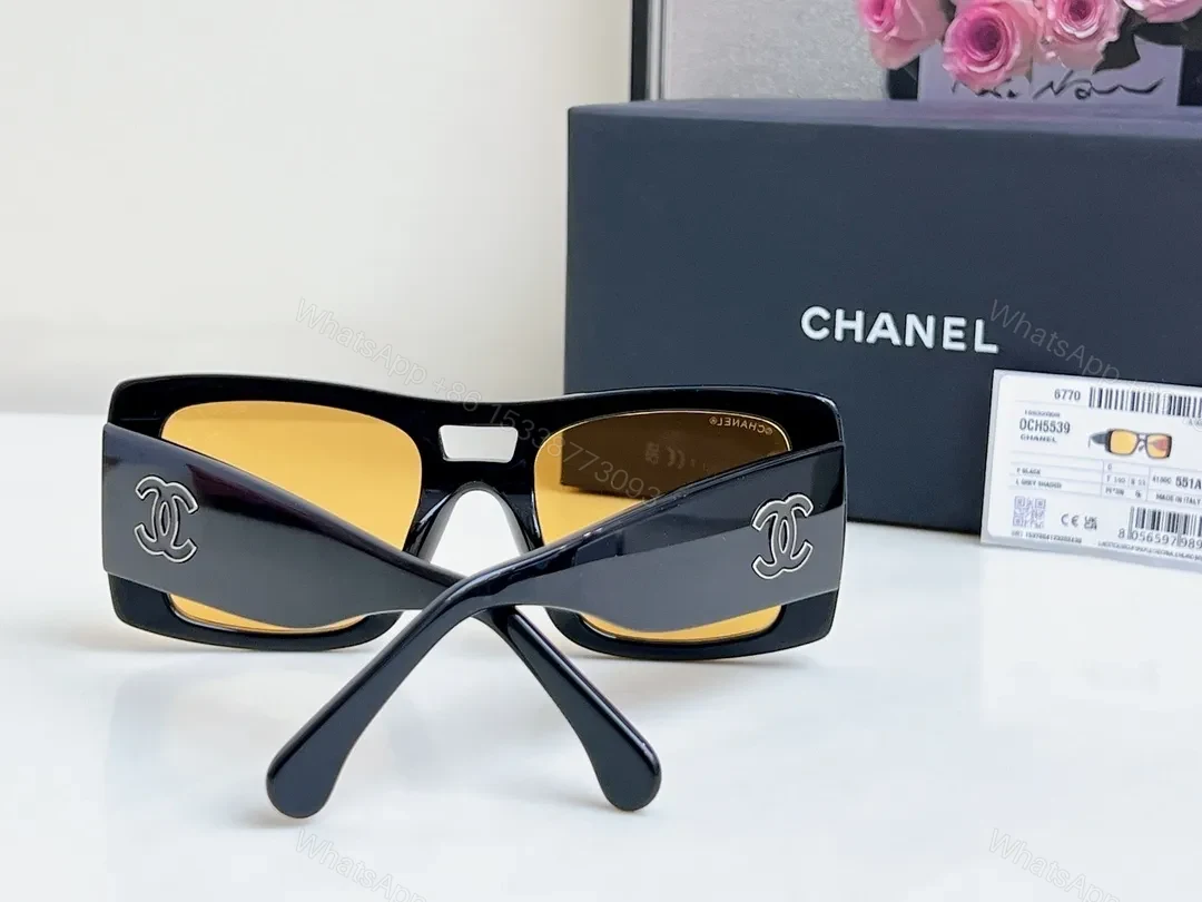 View 9 of Bold Blocky Frames + Amber Lenses Sunglasses