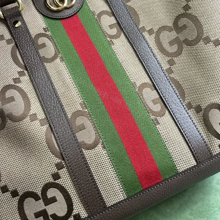 View 5 of G GG Tote: Classic Canvas + Leather, Web Stripe, Everyday Luxury