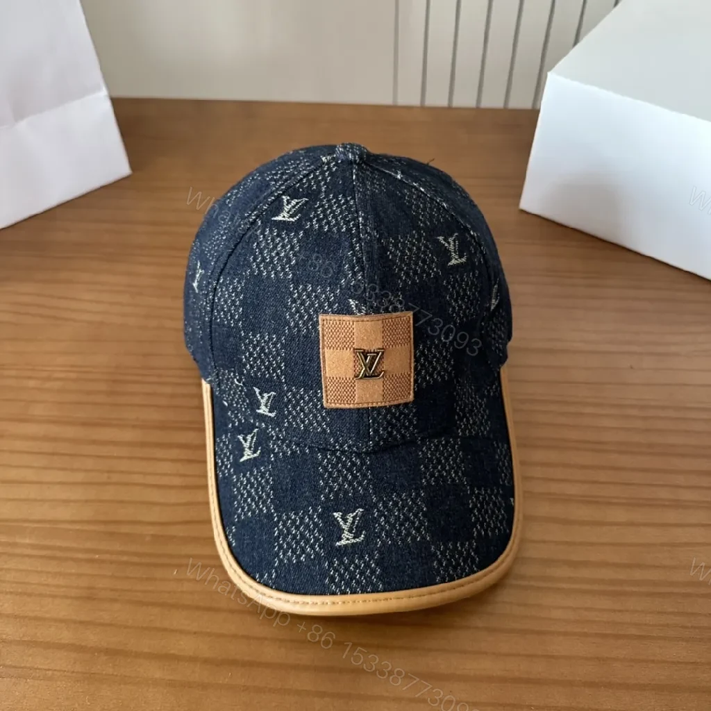 View 2 of Denim-Textured Cap: Subtle LV-Inspired, Travel-Ready Style