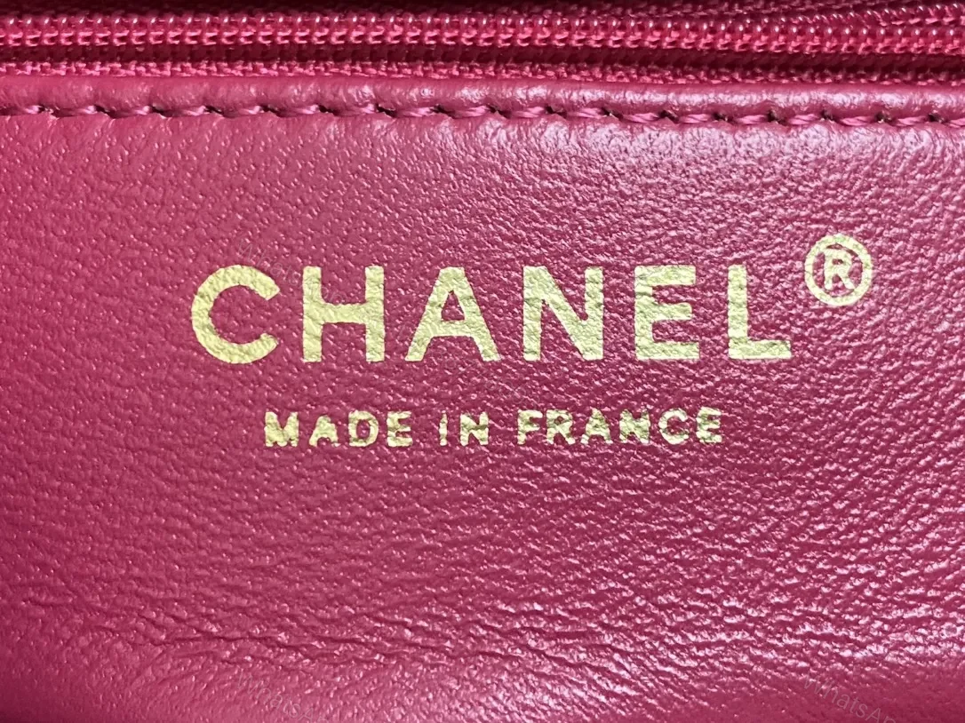 View 5 of Chic Fuchsia Quilted Mini Bag with Gold Hardware