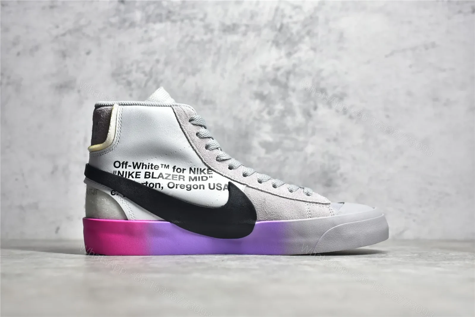 View 2 of OFF-WHITE x Nike Blazer Mid Wolf “Grey Serena”