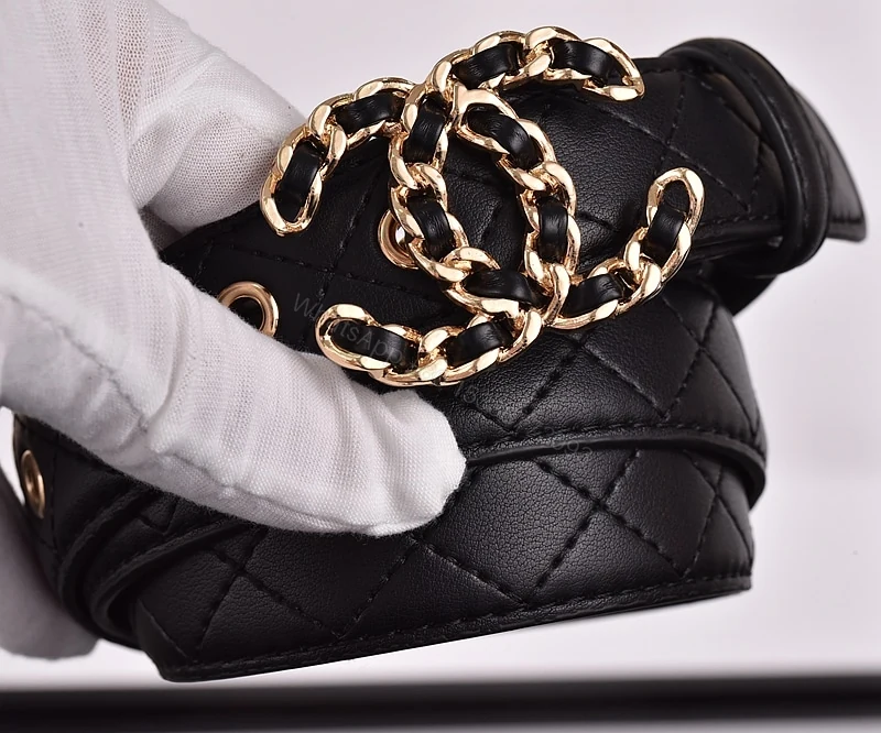 View 5 of CHANEL CC BELT GOLD CHAIN AND BLACK 28MM