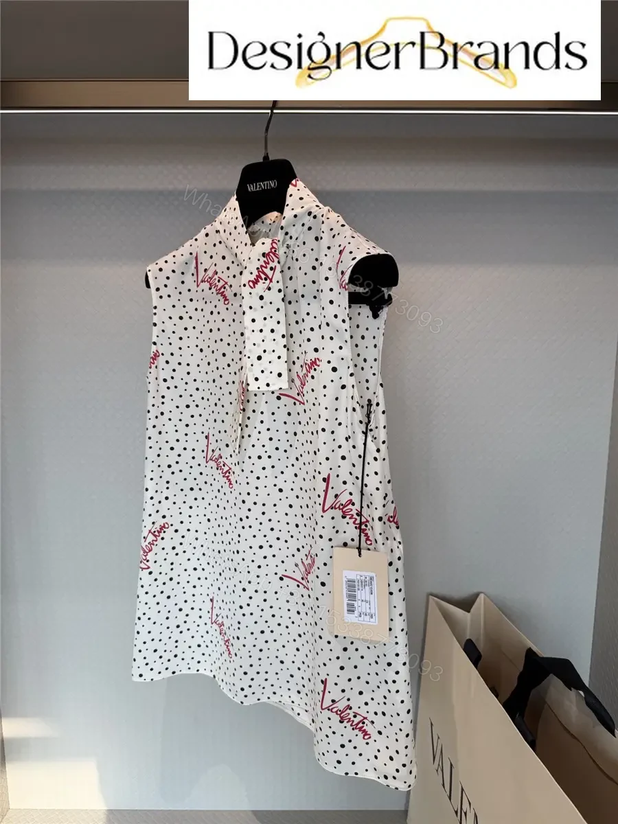 View 2 of Valentino Multicolor Silk Sleeveless Polka-Dot Shirt