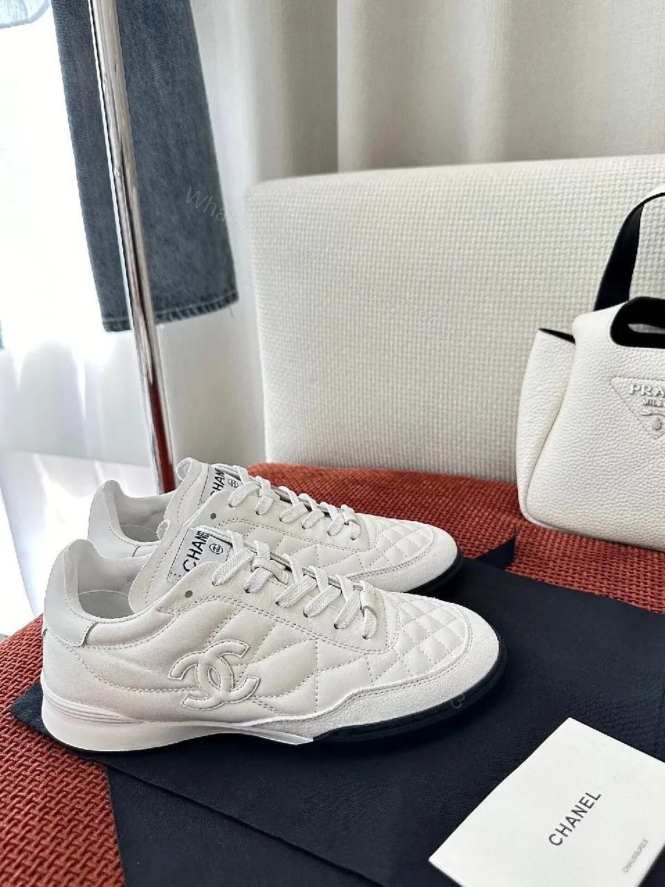 View 6 of Quilted White Luxury Sneaker: All-Day Comfort, Couture-Inspired