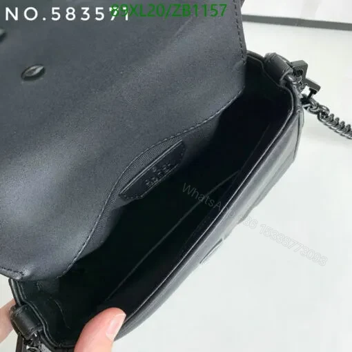 View 7 of Replica Gucci GG Marmont Top Handle Black Bag RGT9425