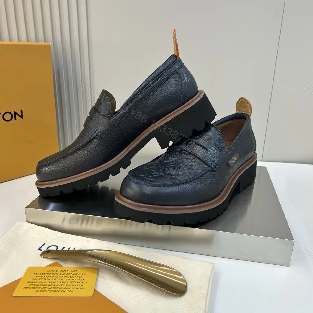 View 9 of Lux embossed Leather Driver: Monogram, All-Day Comfort loafers
