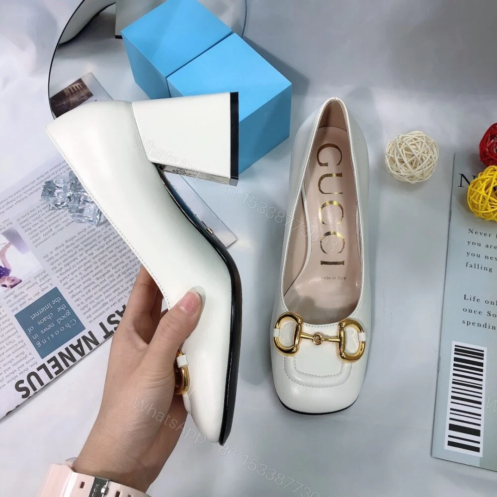 View 6 of Gucci Women’S Mid Heel Pump With Horsebit White