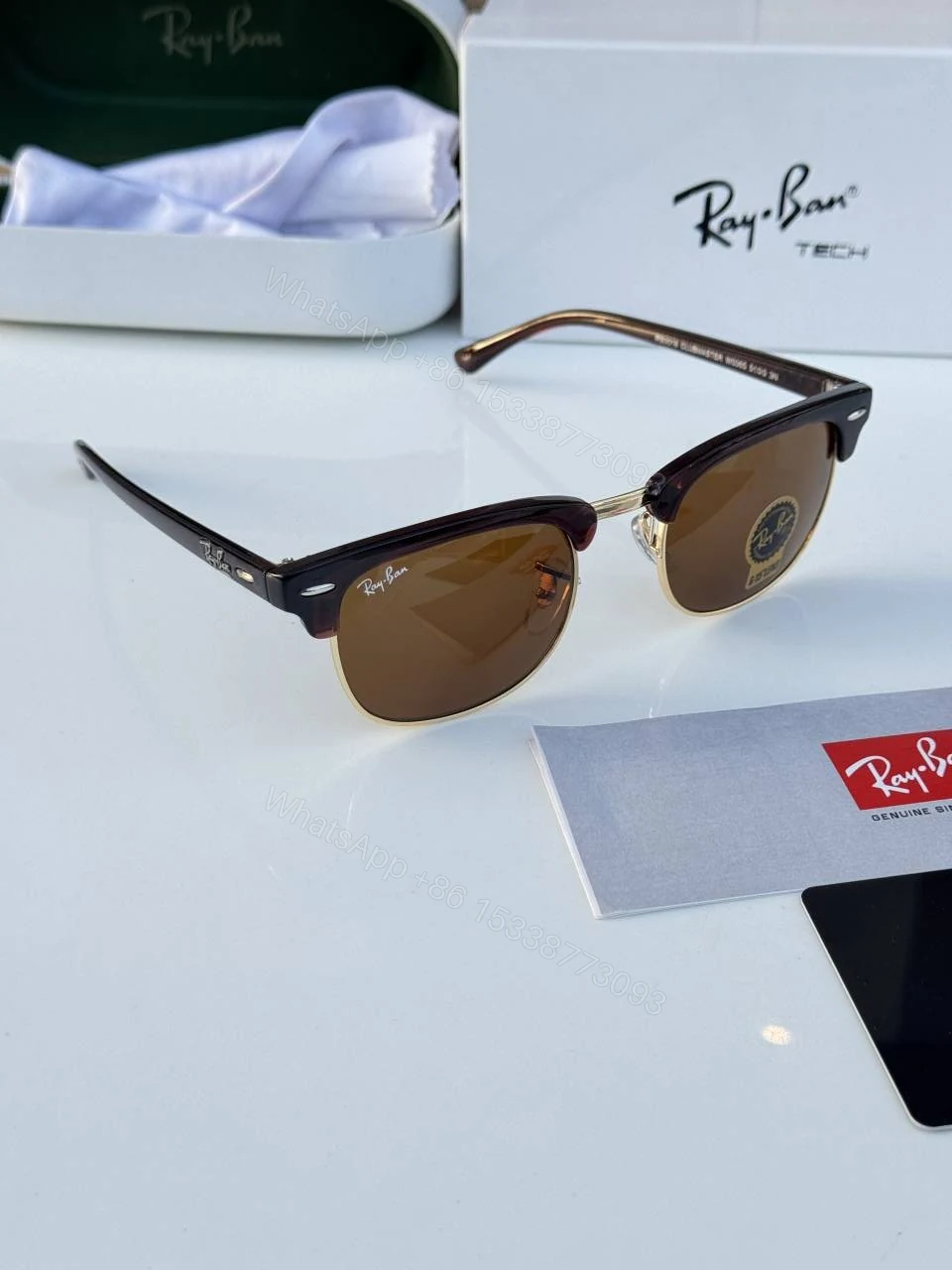 First Copy RayBan 3016 Brown Gold Premium Sunglasses Luxury Fashion Eyewear — view 1