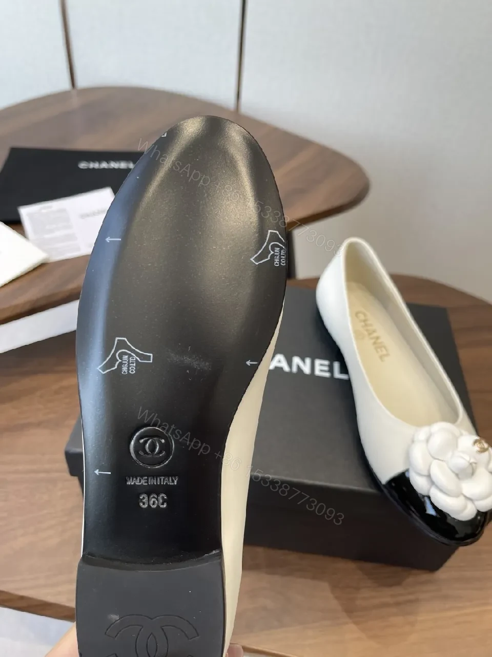 View 5 of Elegant Camellia Two-Tone Flat Shoes with Comfort