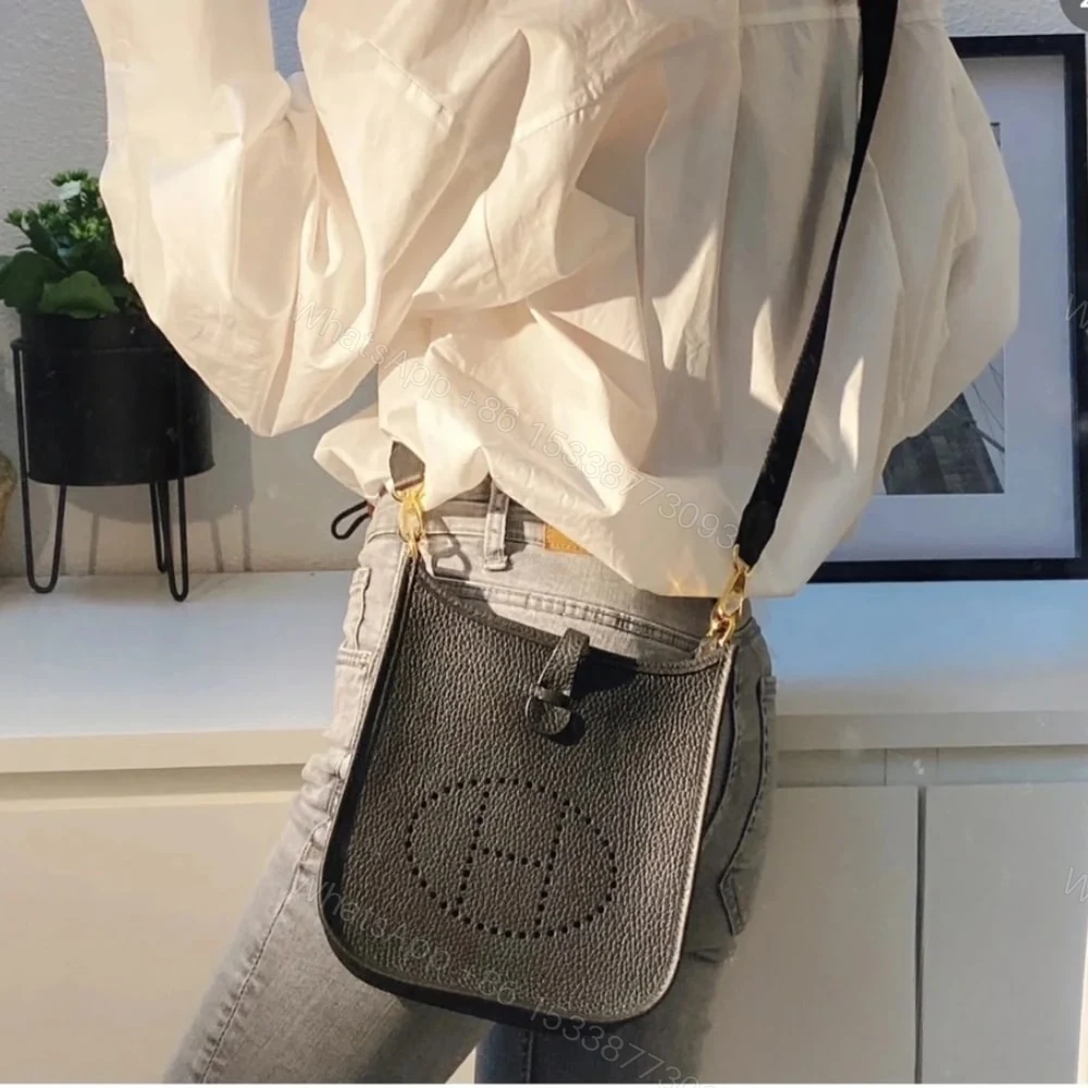 View 2 of Hermes Evelyne Amazone Bag Noir 17cm H069426CKAV