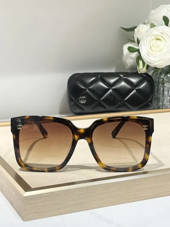 View 4 of White Acetate Oversized Sunglasses - CHANEL-Inspired Luxury Comfort