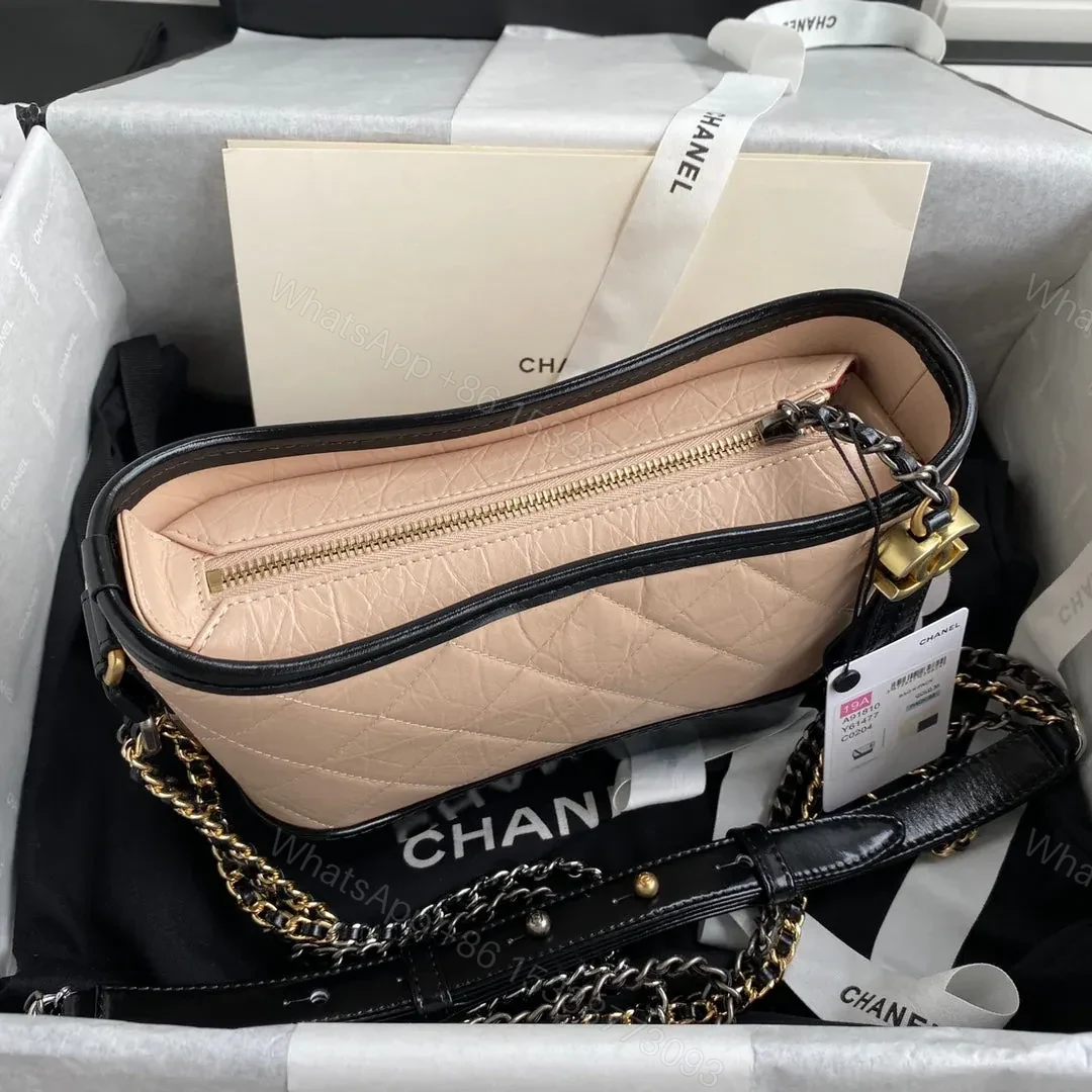 View 3 of CHANEL GABRIELLE MINI 20 HOBO BAG IN ALMOND BEIGE MIX BLACK