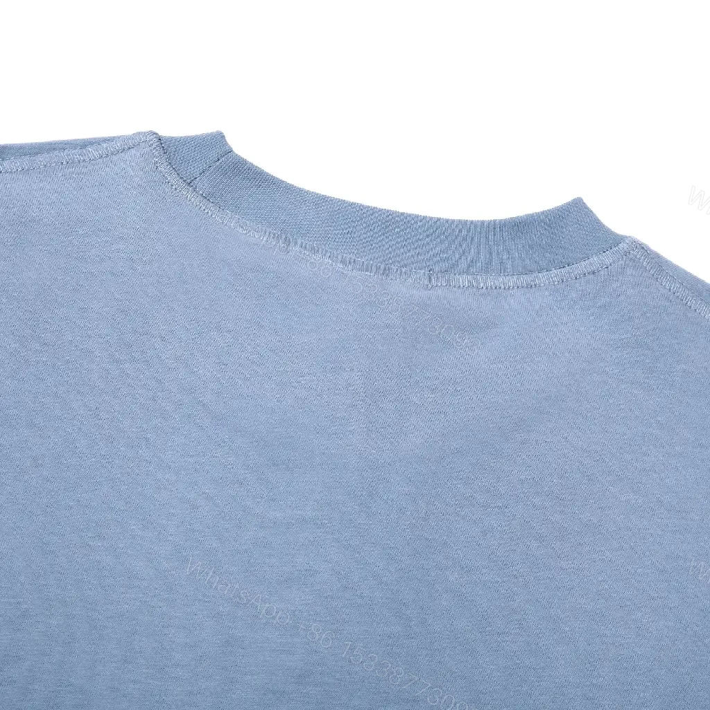View 5 of Light Blue Cotton Tee, Casual, Stone Island Tag Shirt