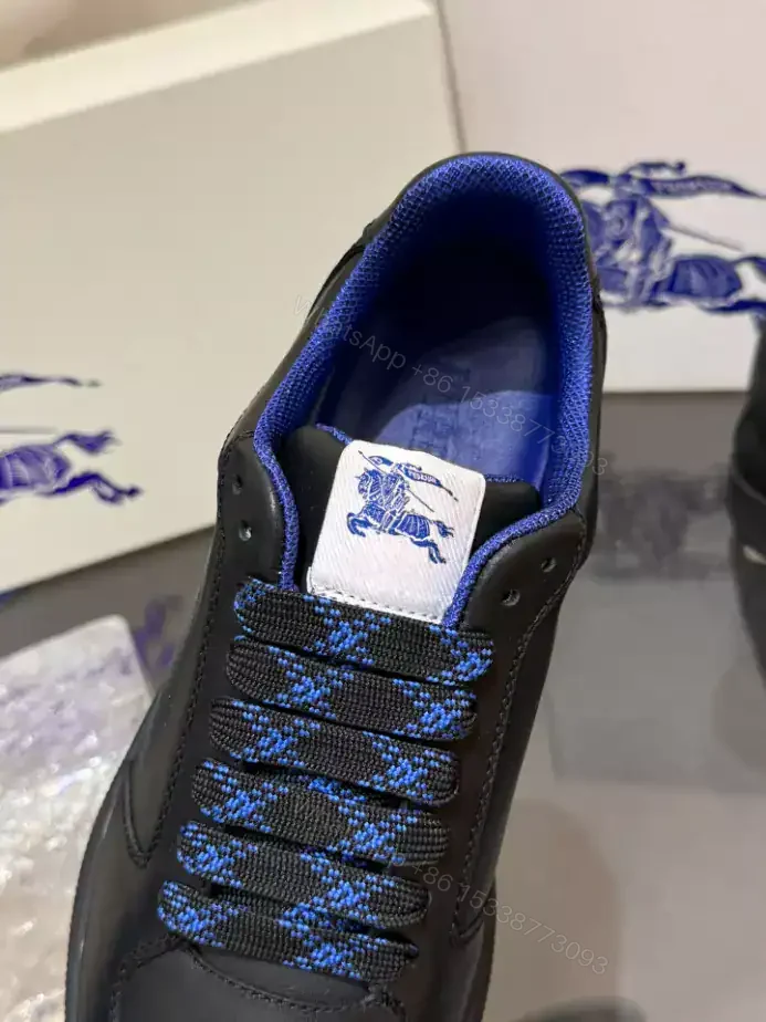 View 8 of BURBERRY LEATHER STOCK SNEAKERS IN BLACK – BBR092