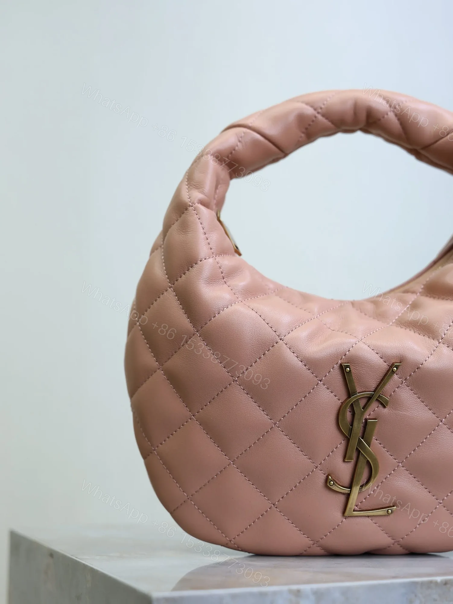 View 3 of YSL 25S ICARINO 17 IN HORTENSIA QUILTED GOLD HARDWARE