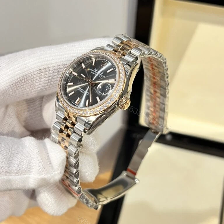 View 4 of Rolex DateJust 31mm Women’s Super Clone Watch With Diamonds Gray Dial