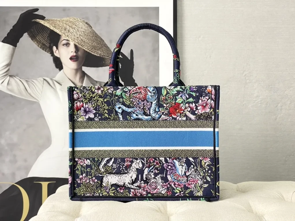View 3 of Vivid Floral Dior Tote: All-Day Sophisticated Carry