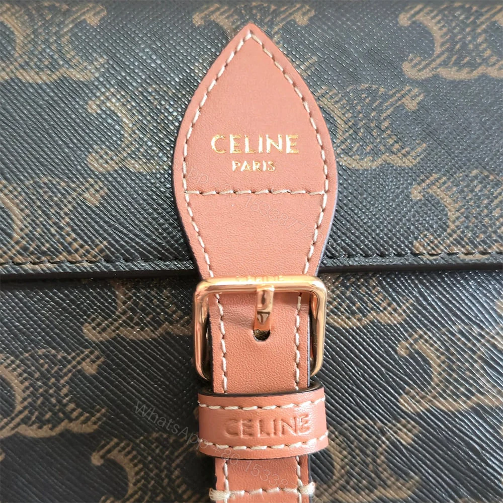 View 7 of Celine FOLCO SHOULDER BAG IN Triomphe Canvas and Calfskin