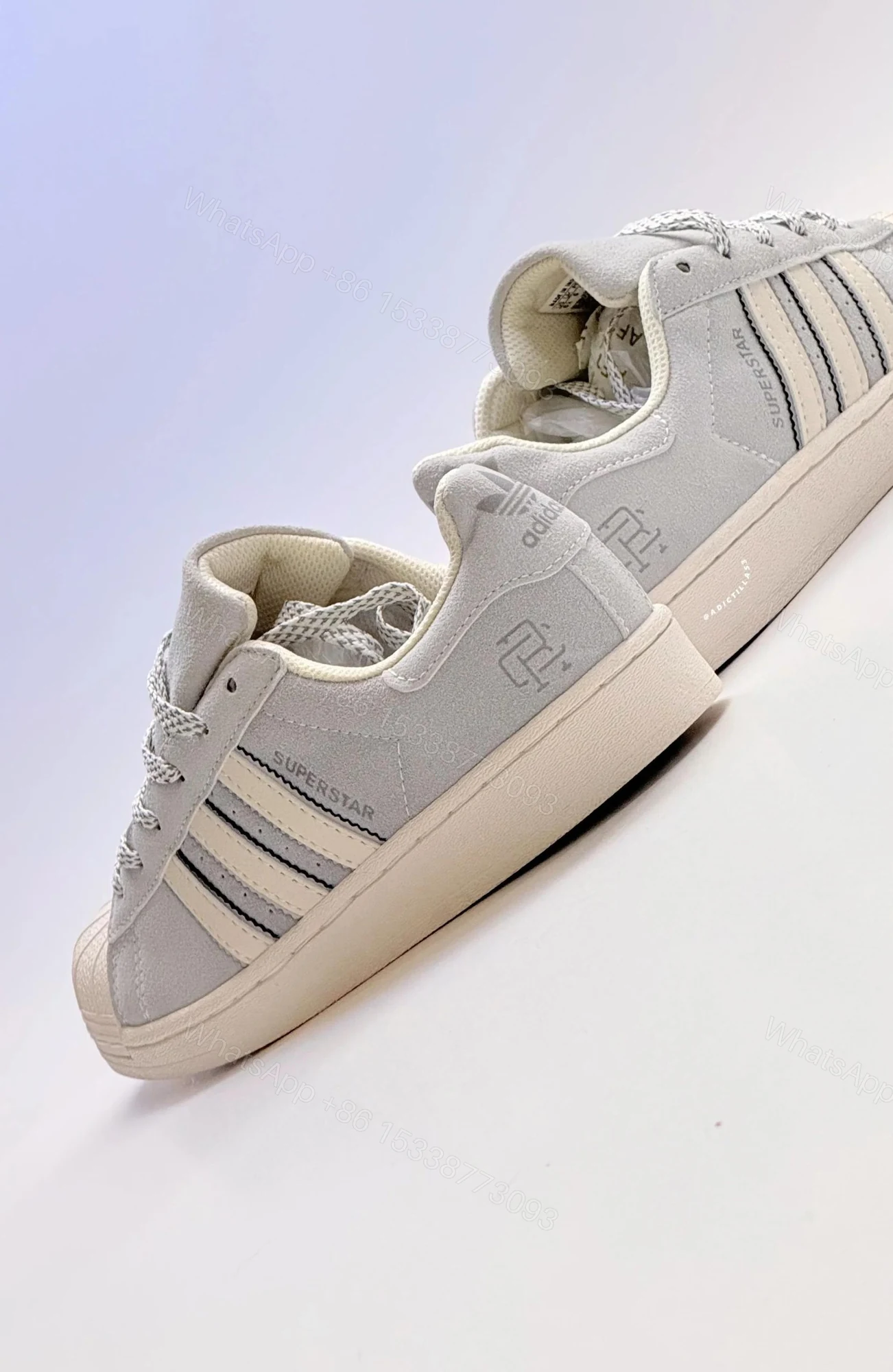 View 3 of FIRST COPY ADIDAS ORIGINALS SUPERSTAR REIGNING CHAMP LIGHT GREY SHOES