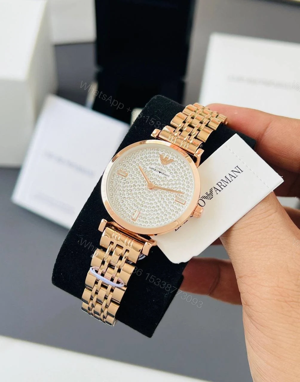 View 2 of Emporio Armani Slim Rose Gold 12Hr Dial Quartz 30mm