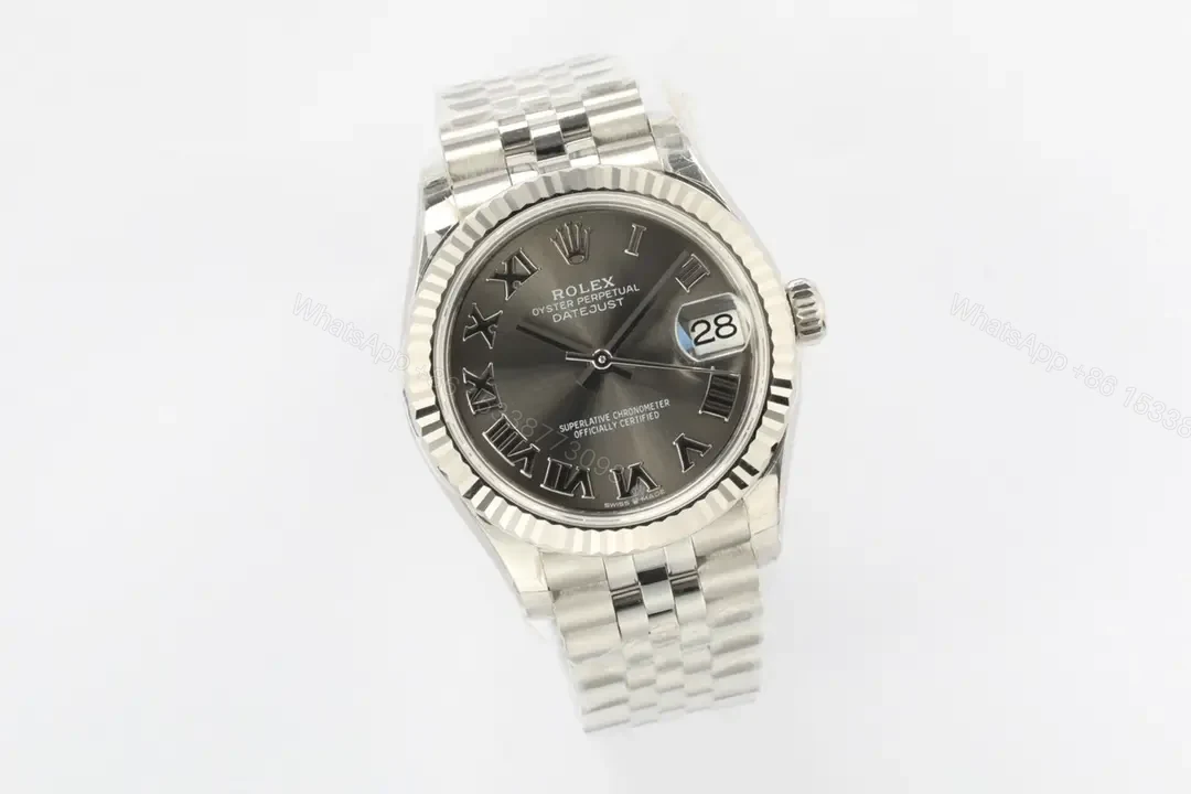 View 2 of Rolex Datejust 31 Stainless Steel Fluted Jubilee Rhodium Roman Dial 178274-0063
