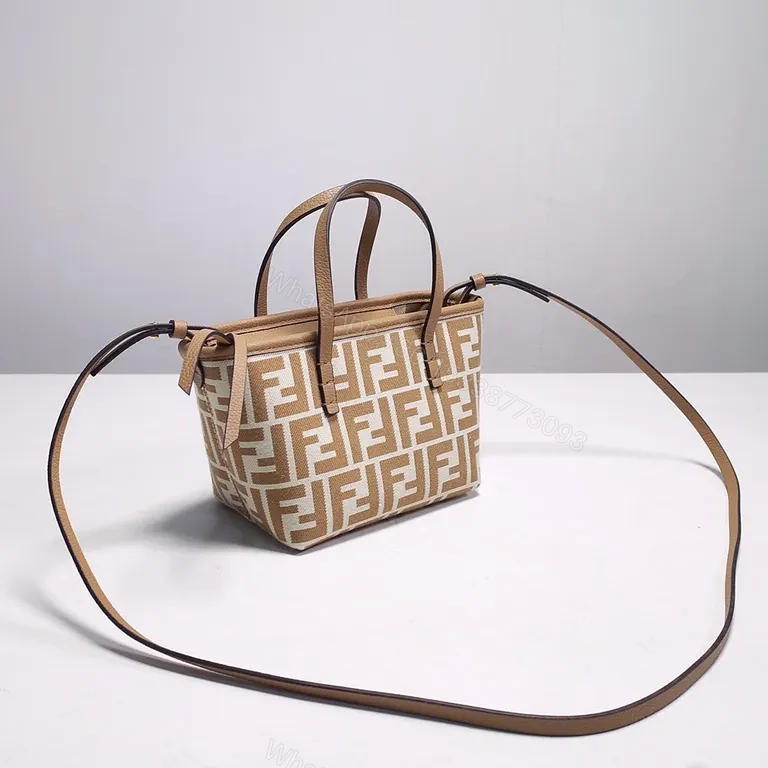 View 4 of Structured Monogram Tote: Modern Texture, Iconic Fendi-Style Details