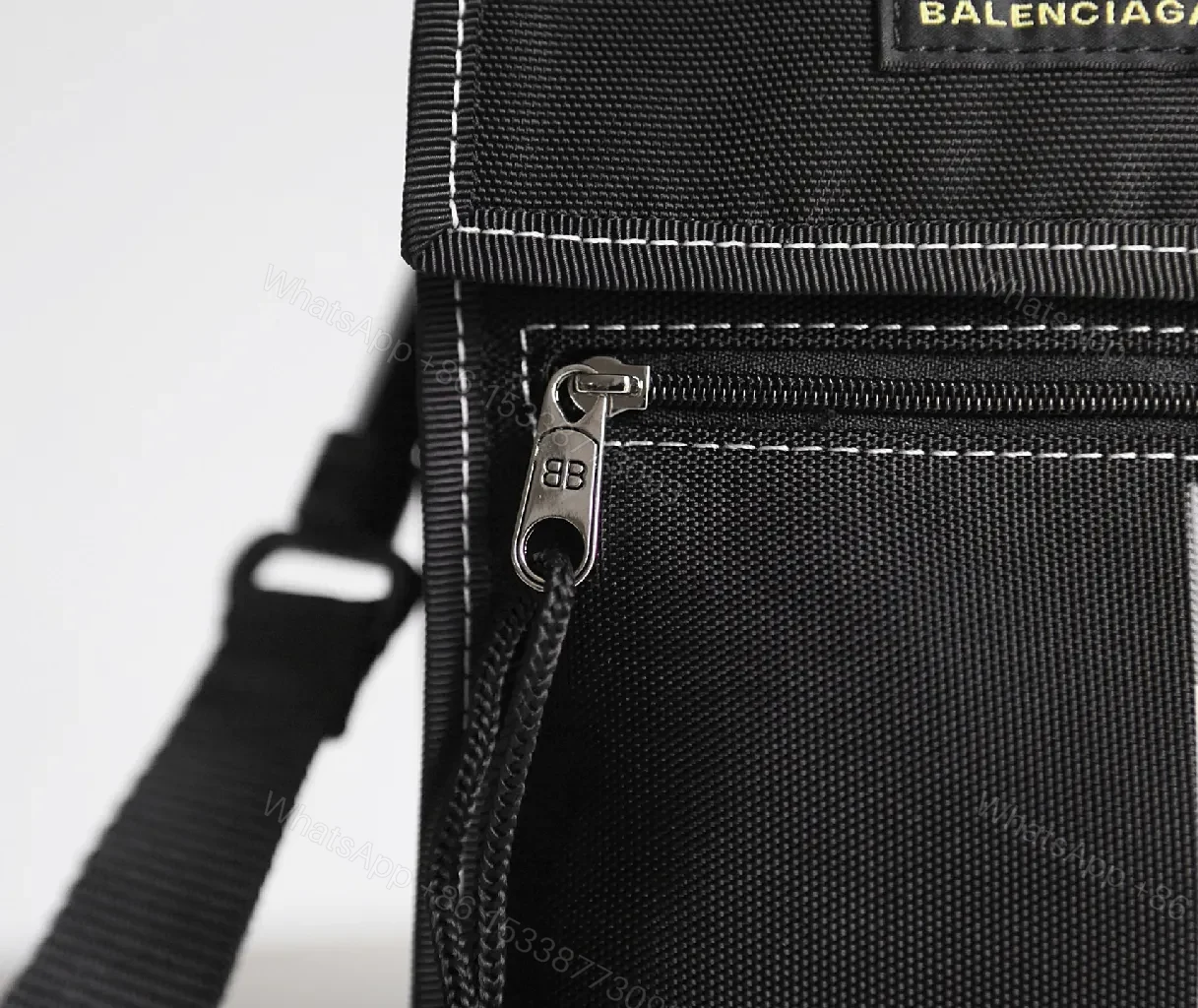 View 4 of Black Fabric Crossbody: Compact Utility Messenger, Urban Luxe, Everyday Organizer