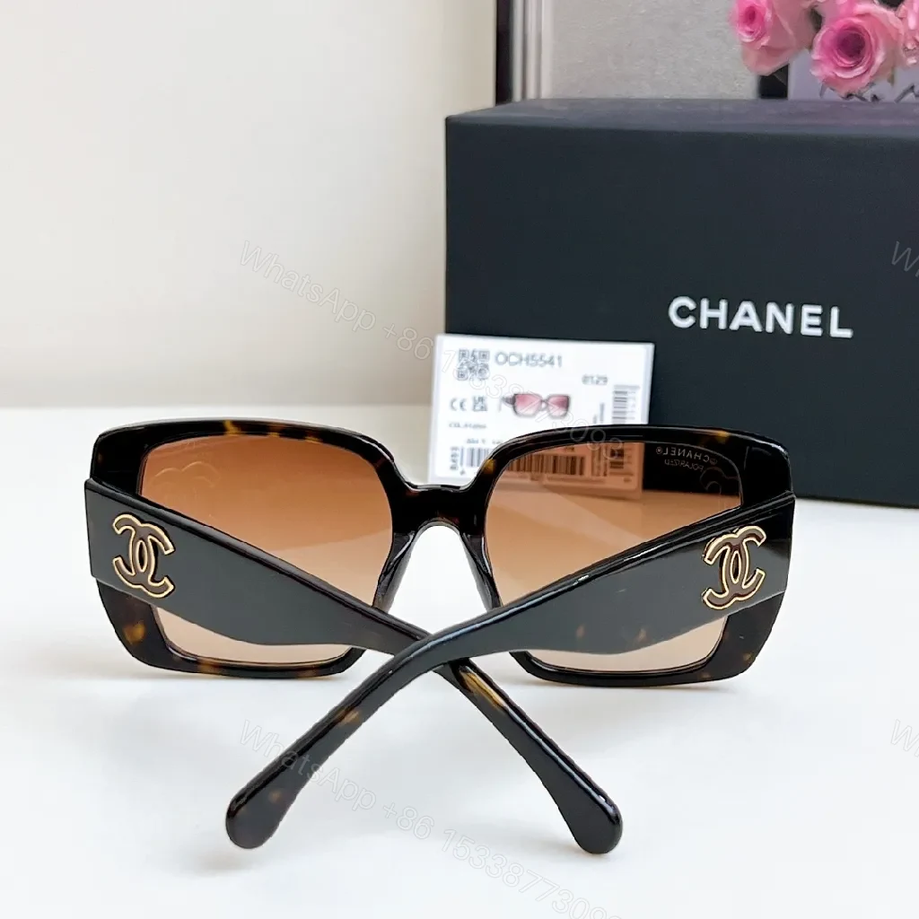 View 6 of Brown Gradient Luxe Sunglasses - Black Frame, Oversized Square, UV400