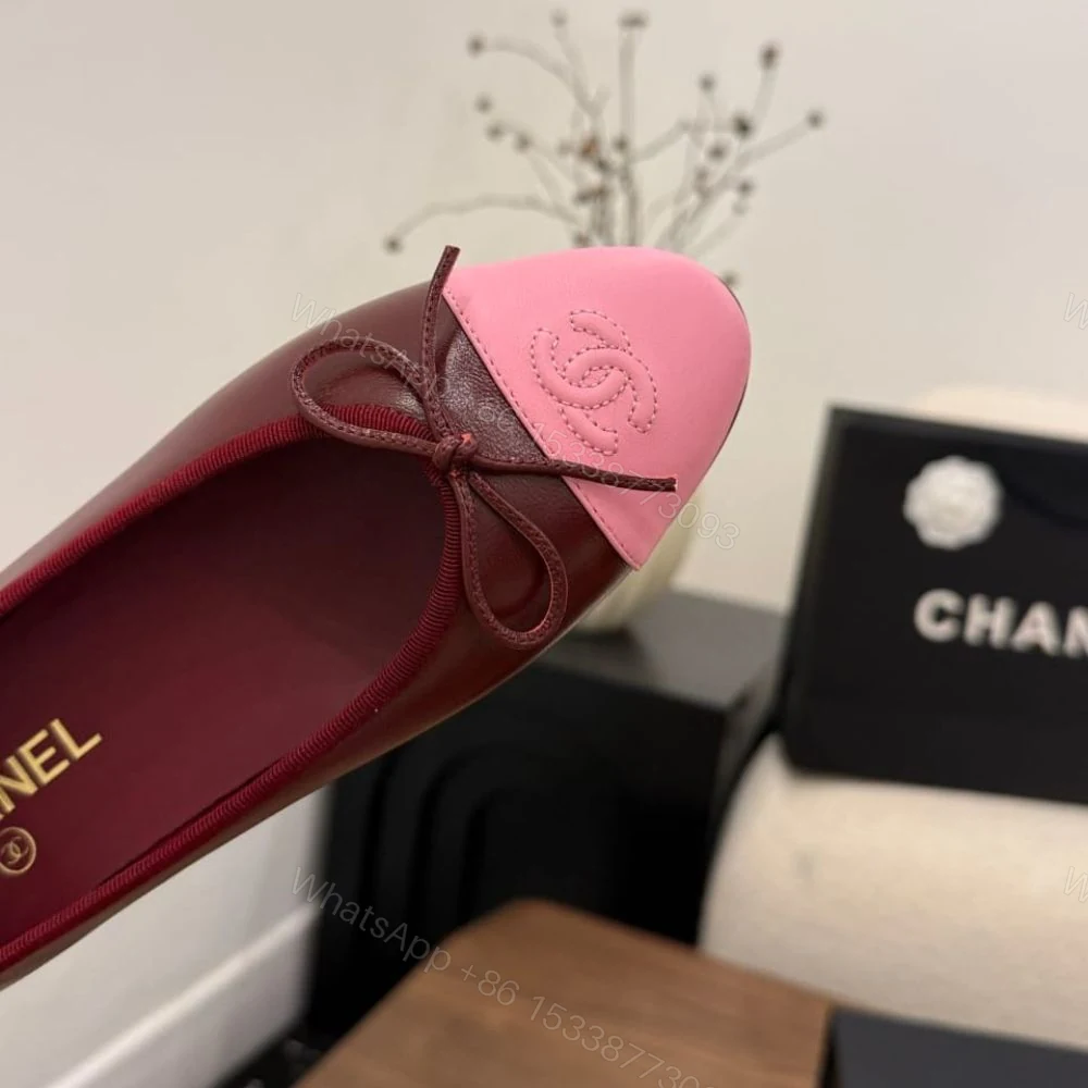 View 9 of Chanel Ballet Flats Burgundy & Pink G02819 X01000 U9349