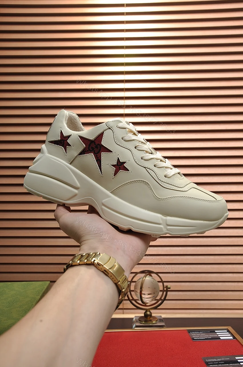Gucci A貨男鞋 紅星星標誌潮流鞋 奶油白老爹鞋復刻款 — view 1
