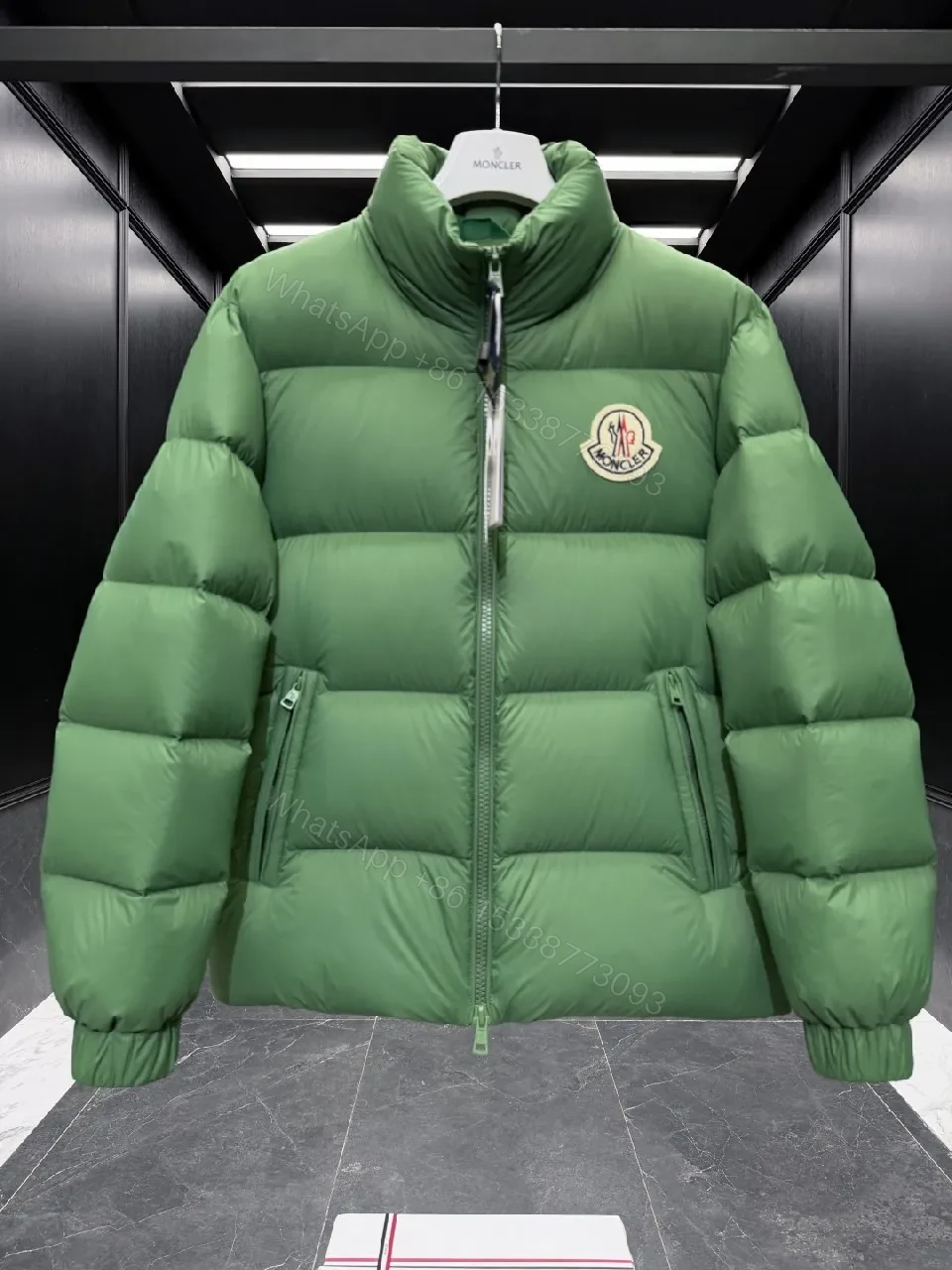 View 4 of Green Puffer Jacket, Premium Quilted, Minimal Logo, Everyday Warmth, Outerwear