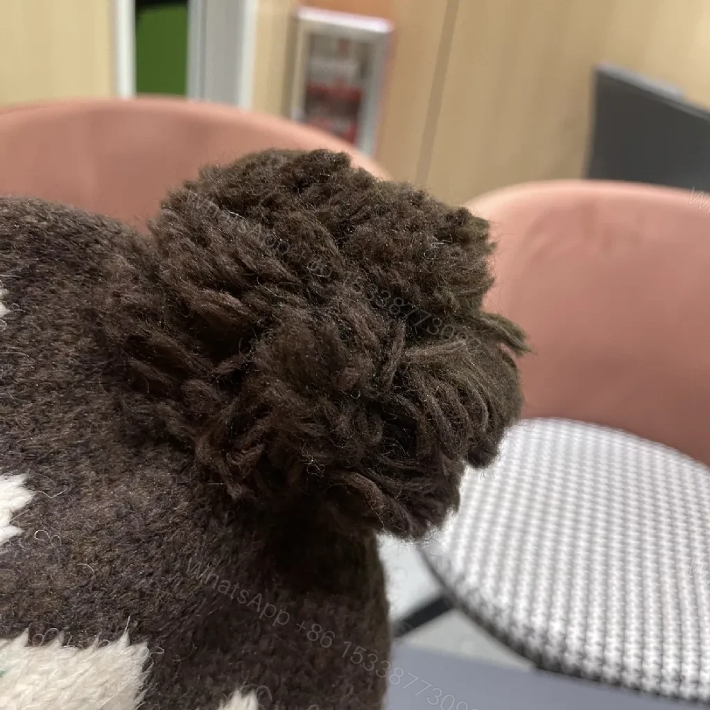 View 5 of Cozy Wool-Blend Pom Beanie with Crest Patch
