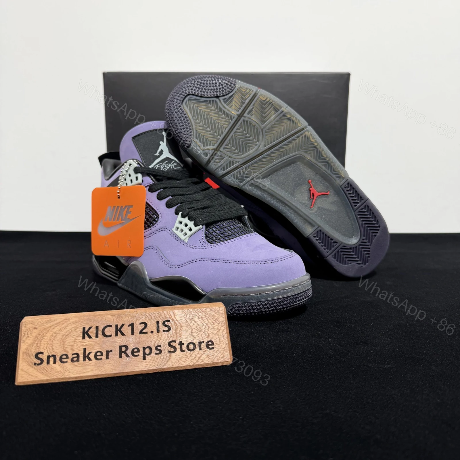 View 3 of Jordan 4 Travis Scott Purple Reps