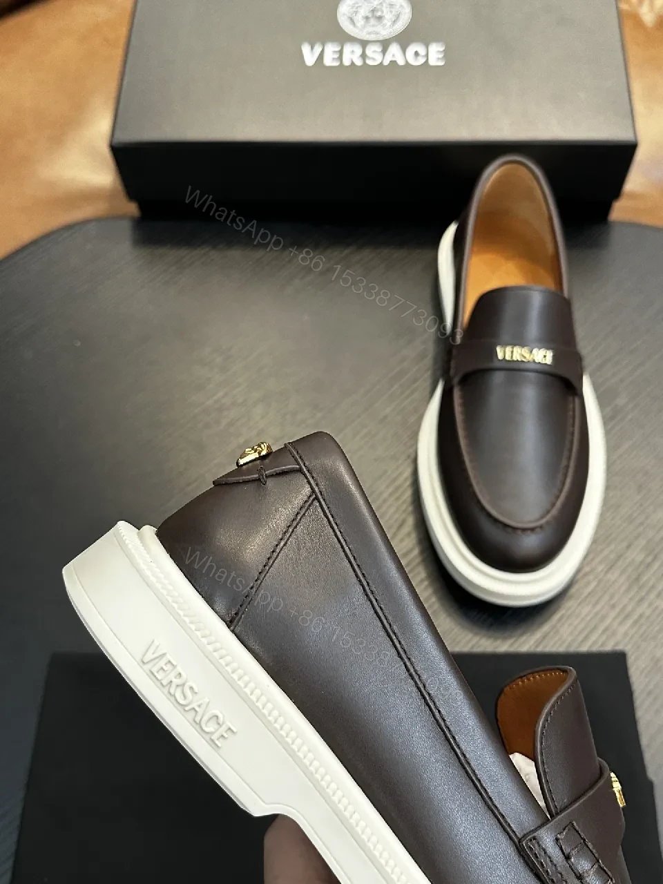 View 7 of Dark Brown Leather Loafers + Premium Calfskin + Sleek Modern + All-Day Comfort + Loafers