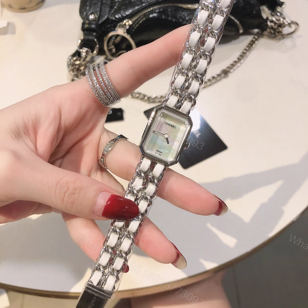 CHANEL Première 高仿白陶女錶 銀鏈皮編設計 — view 1