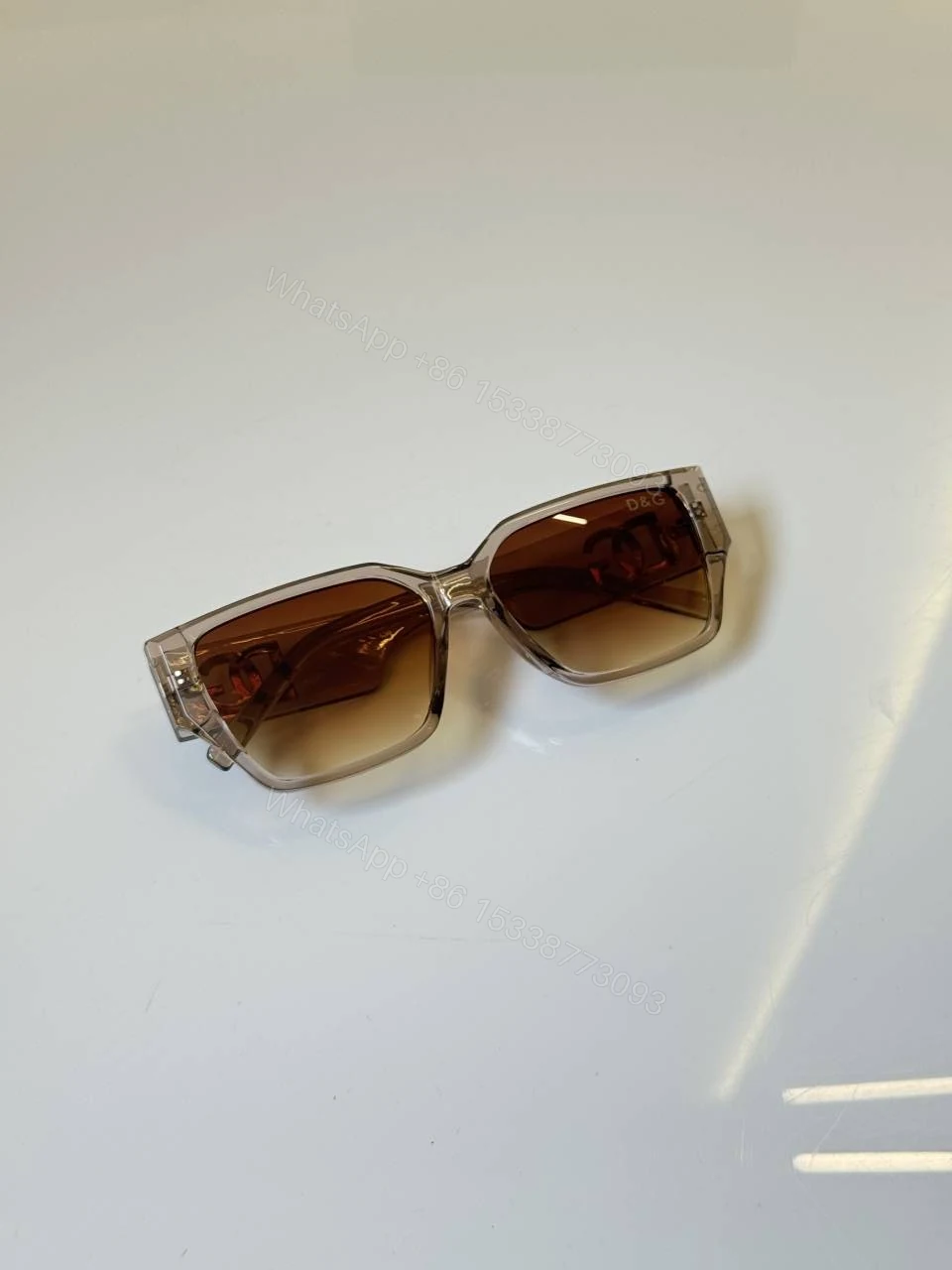 View 3 of First Copy Dolce & Gabbana Gold Aviator Sunglasses Brown Gradient Unisex UV Protection