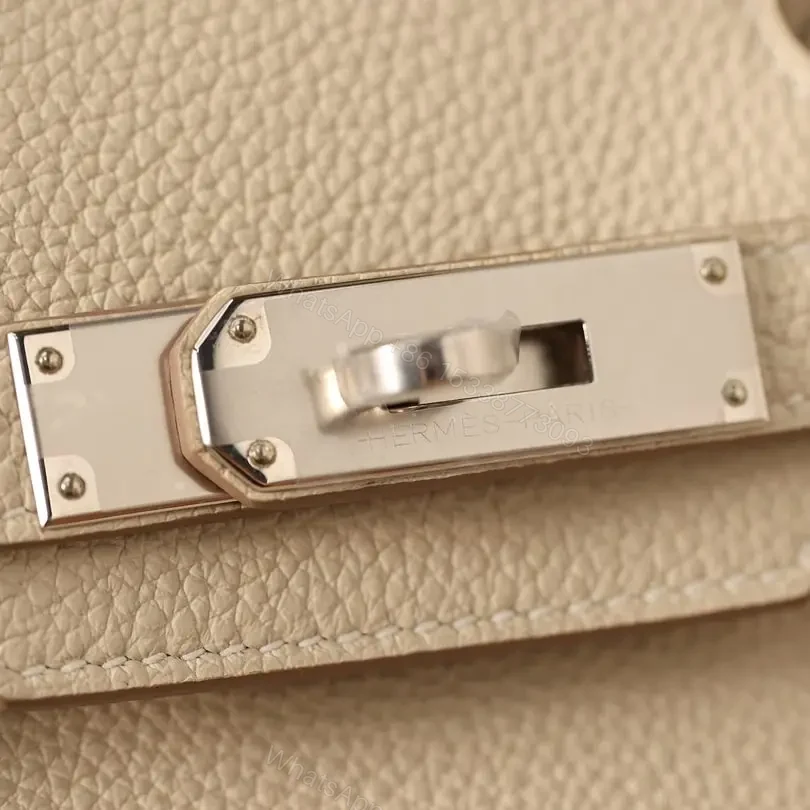 View 16 of 高仿Hermes*Birkin30奶昔白銀扣免檢版
