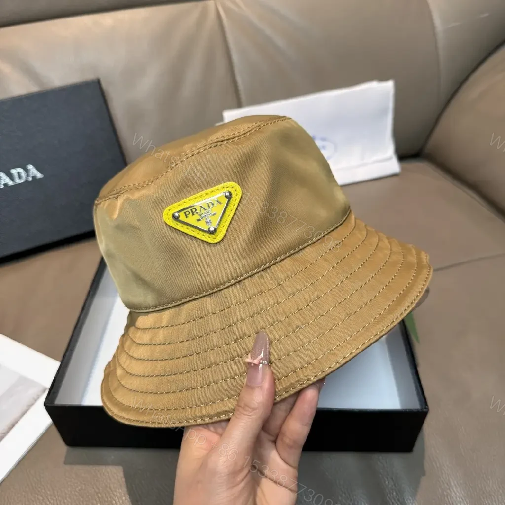 View 5 of Khaki Cotton-Twill Bucket Hat: Lightweight, Luxe Block-Logo Patch