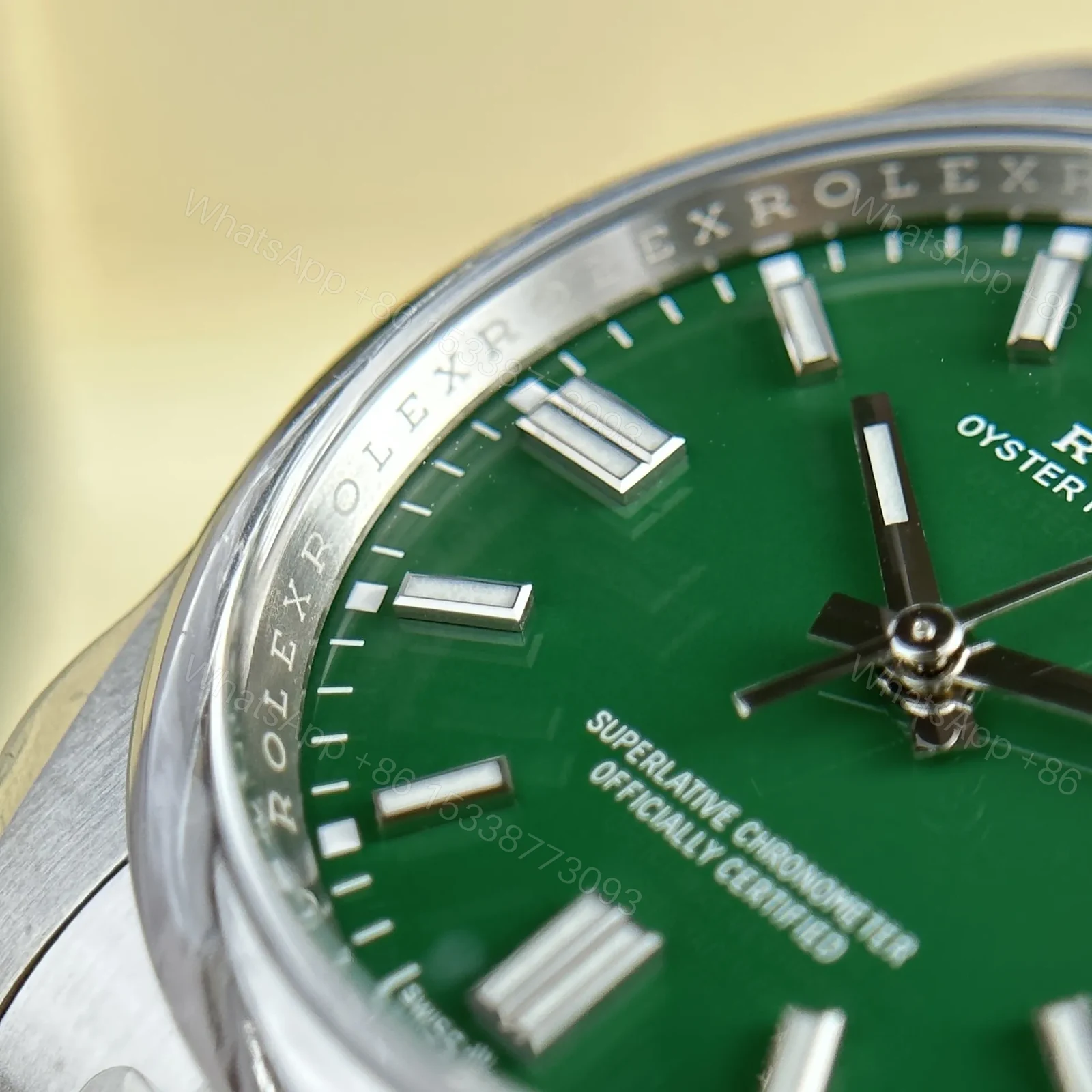 View 6 of Replica Rolex Oyster Perpetual Green Dial 124300 41 mm