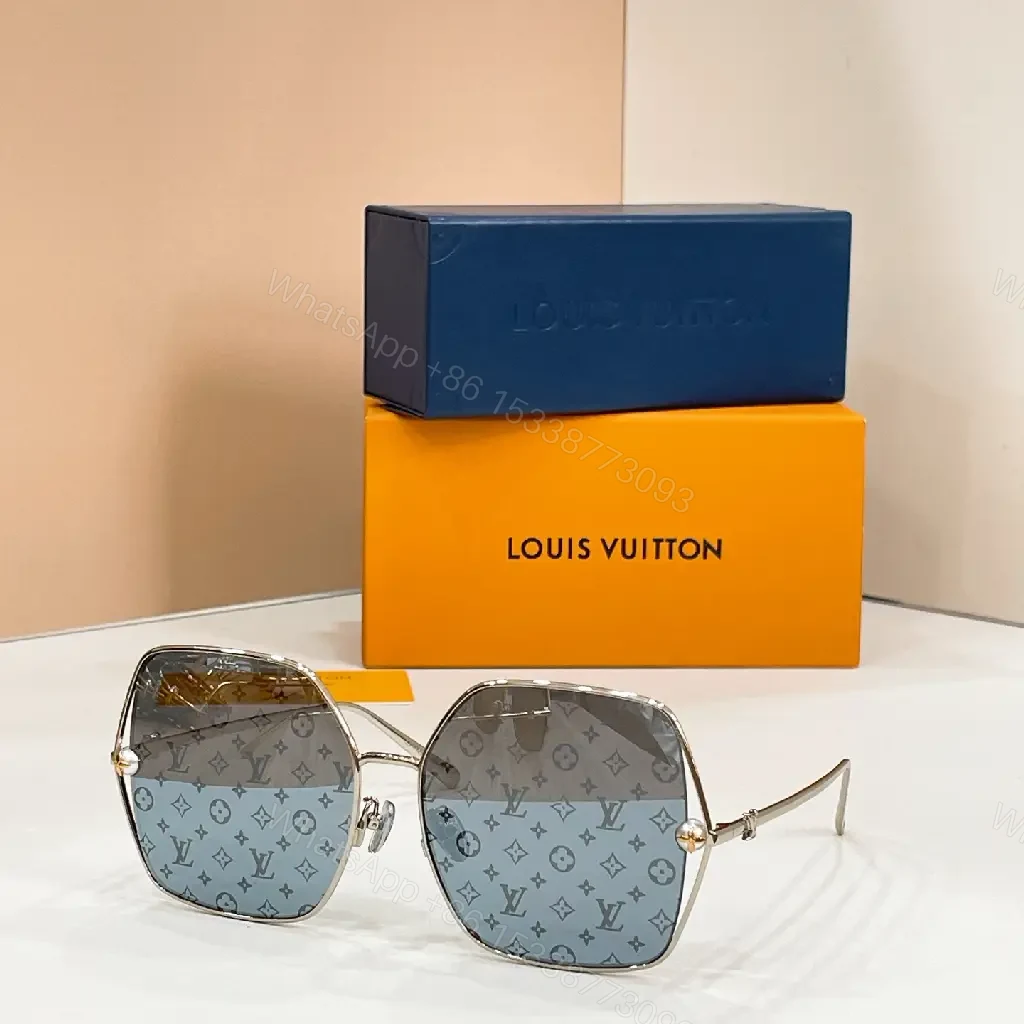View 7 of Gold-Tone Monogram Sunglasses: Square Oversized Luxe Eyewear