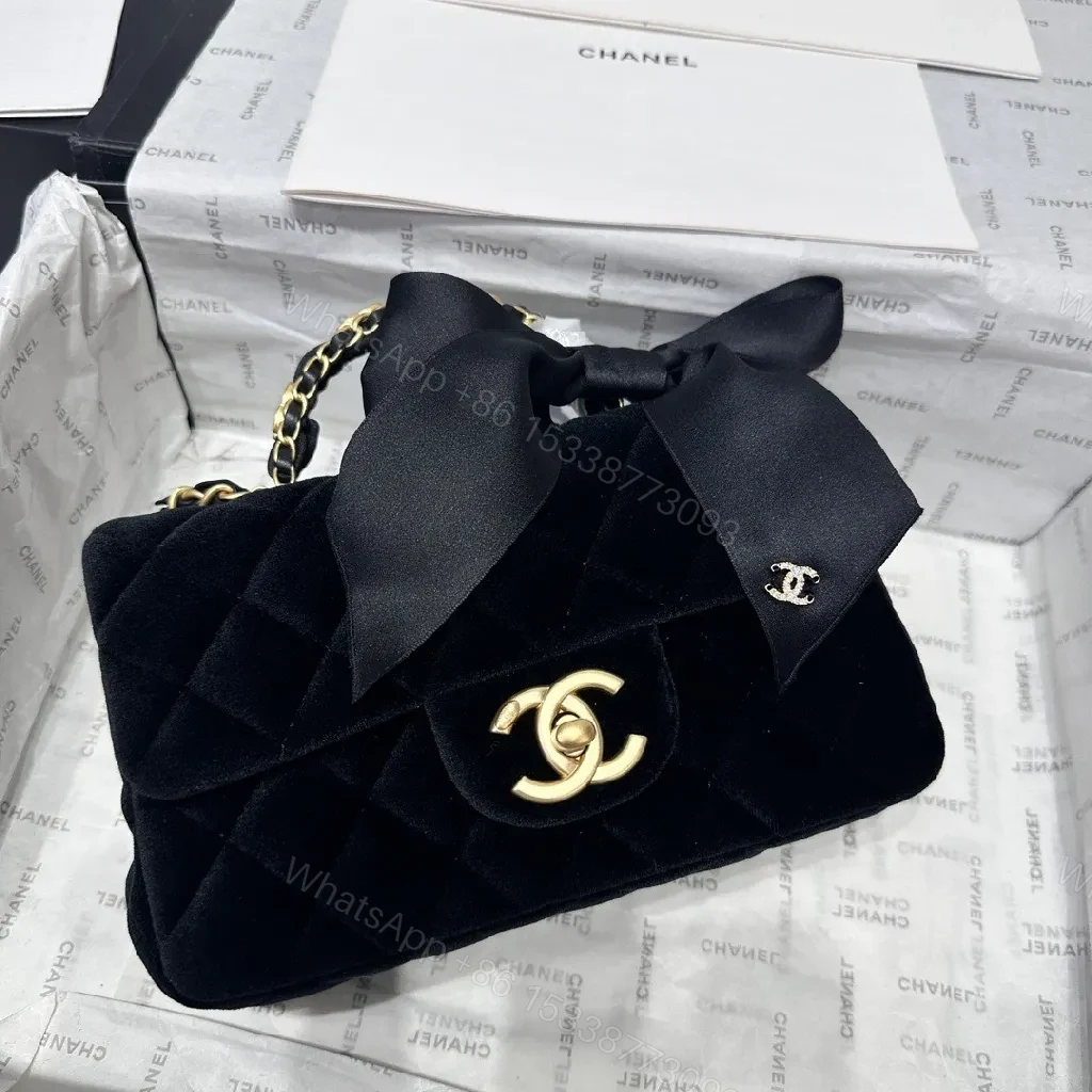 View 9 of Velvet Bow Mini Bag: Luxe Chanel-Inspired Satchel
