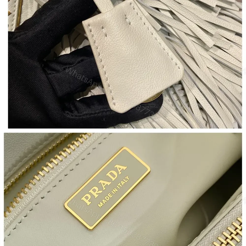 View 9 of 高仿Prada*Gaalleria系列1BA986流蘇包白色小號免檢版