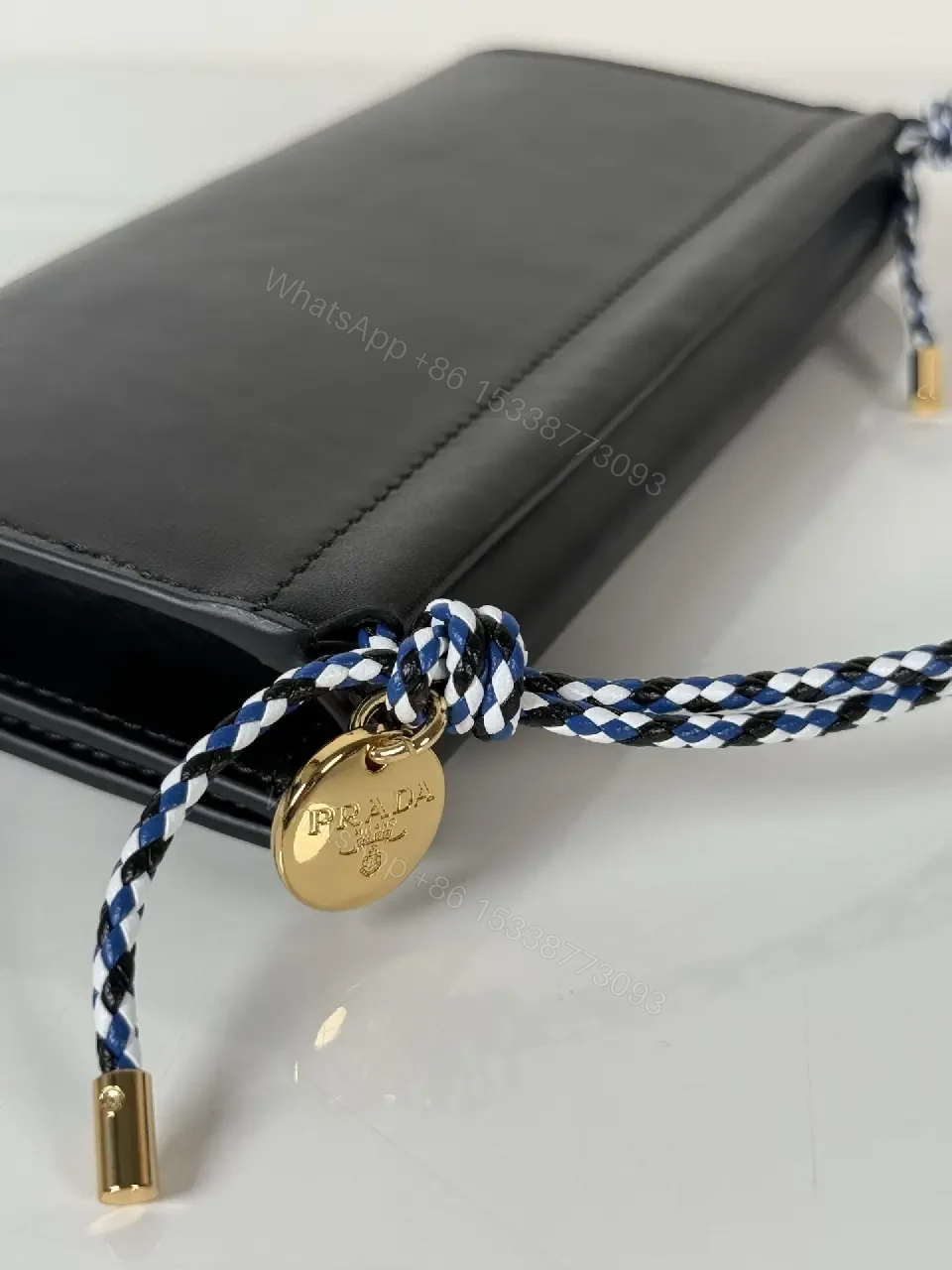 View 9 of Chic Black Leather Chain Wallet — Compact Luxury Clutch