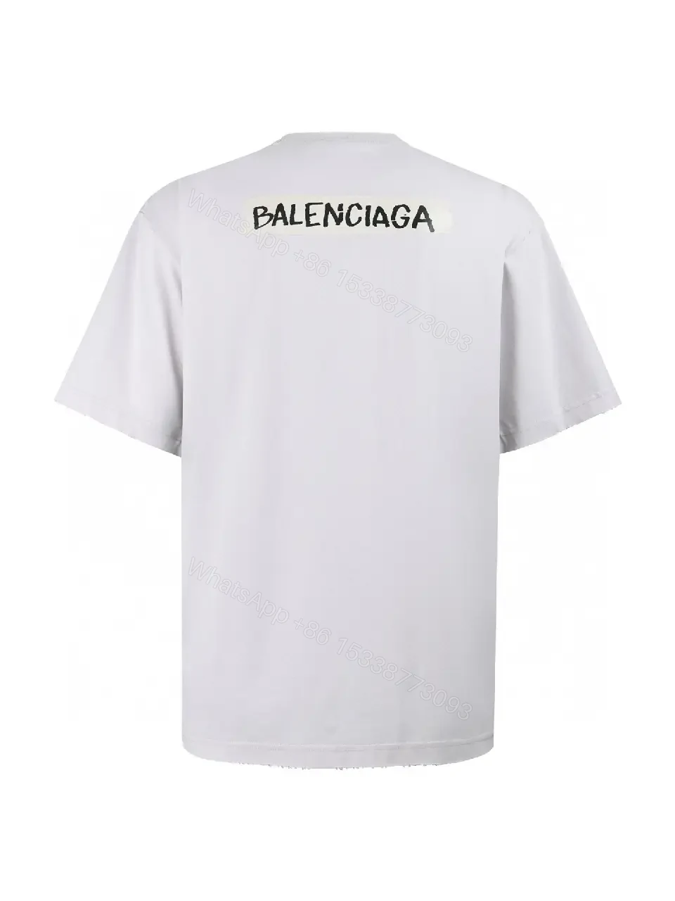 View 11 of Minimal White Cotton Tee: Subtle Logo, All-Day Comfort