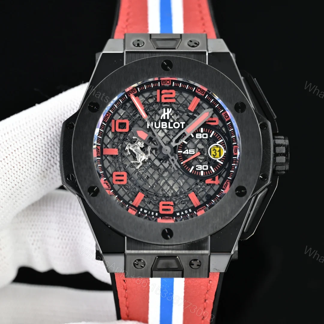 Hublot Big Bang Ferrari Replica 45MM Premium Titanium Black Rubber Strap Edition RG-HUBLOT-FERRARI-F4-45 — view 1